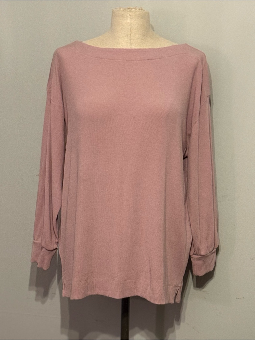 LOFT Outlet Dusty Pink Ribbed Long Sleeve Top